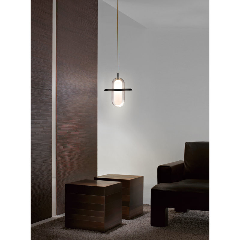 Aspenn 1 - Light Satin Dark Gray LED Cylinder Pendant, 14.4" H x 11.8" W x 11.8" D