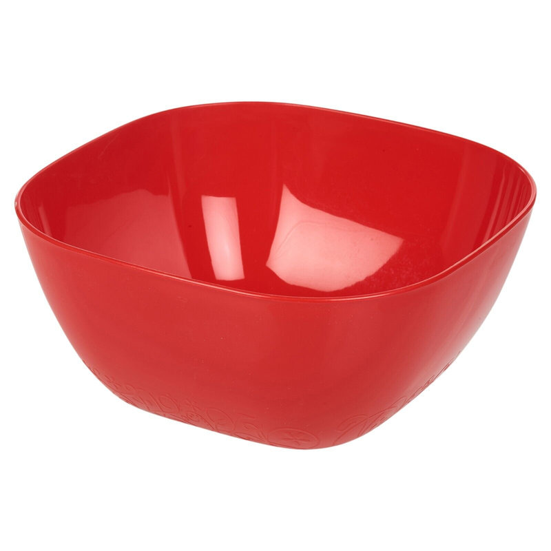 Large Durable Plastic Salad Serving Bowl Microwave Dishwasher Food Safe, Red