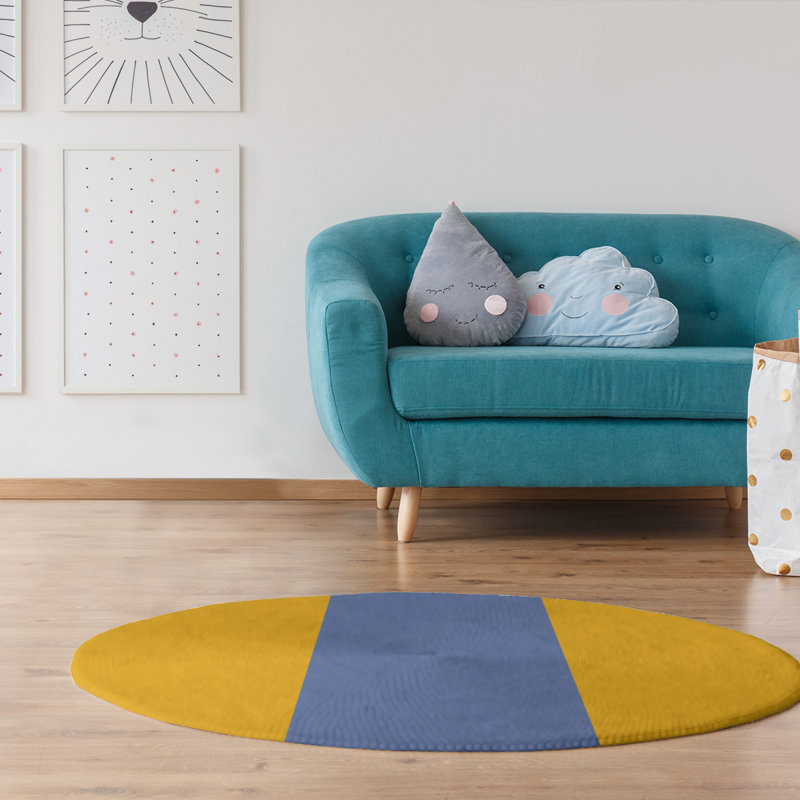 Chenille Striped Indoor Rug, Round 5'