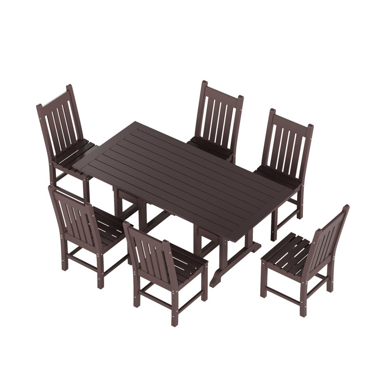 Ensemble de salle à manger rectangulaire pour 6 personnes 71 po Laguna, Brun foncé