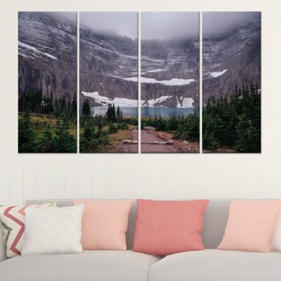 Superbe œuvre d'art sur toile de paysage de lac Iceberg, toile tendue 4P
