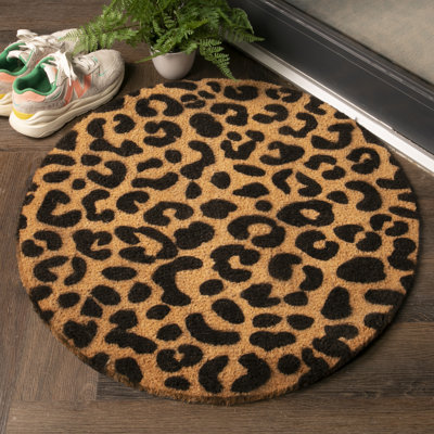 Tapis d'intérieur / extérieur antidérapant à motif léopard 28 po x 28 po