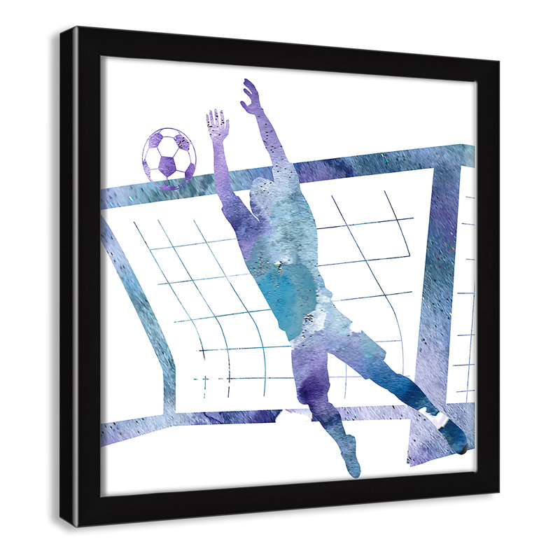 Fille de football 2, H 13 po x l 13 po x P 1,19 po, Encadré de boîte noir