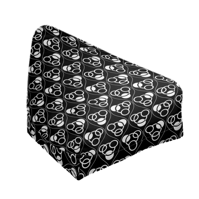 Housse de sac de pois avec des cercles classiques et des vagues, H 27 po x L 30 po x P 25 po, Noir, Bourre en polyester