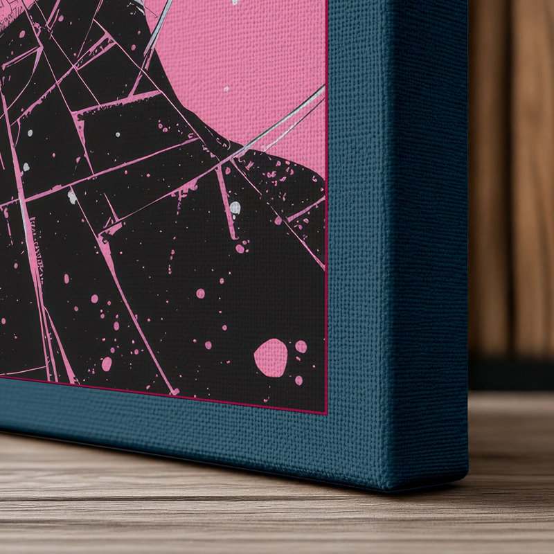 Pop Portrait Modern - Wrapped Canvas, 18x12 - 45.7 x 30.5 cm, Teal Border