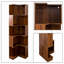Grande vitrine d'angle avec tablettes ouvertes à 5 niveaux, organisateur de rangement autoportant peu encombrant pour la salle à manger, la salle de lecture et la chambre à coucher-1023516281