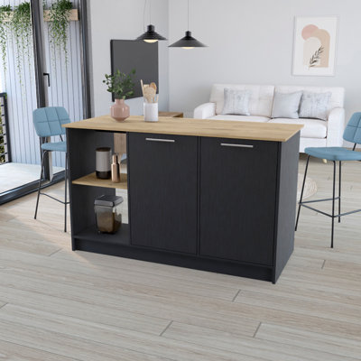 Îlot de cuisine polyvalent avec rangement abondant et conception élégante pour une cuisson efficace
