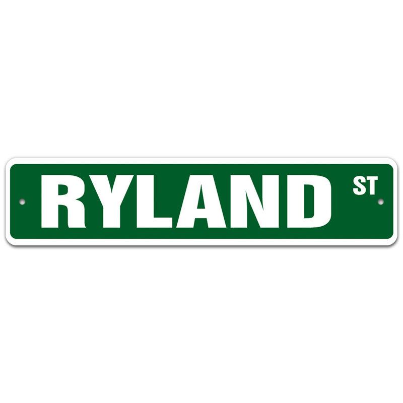 Plaque de rue, H 4 po x l 18 po x P 0,1 po
