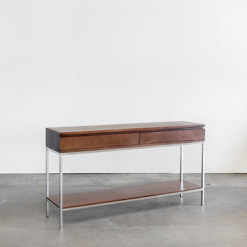 Bingaman 56'' Solid Wood Top Console Table, Classic Walnut