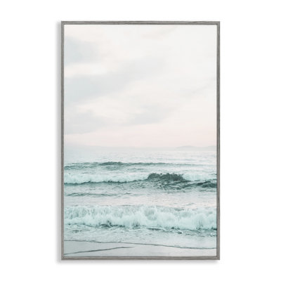Teal Sea Tide Framed Giclee Art by Sisi and Seb
