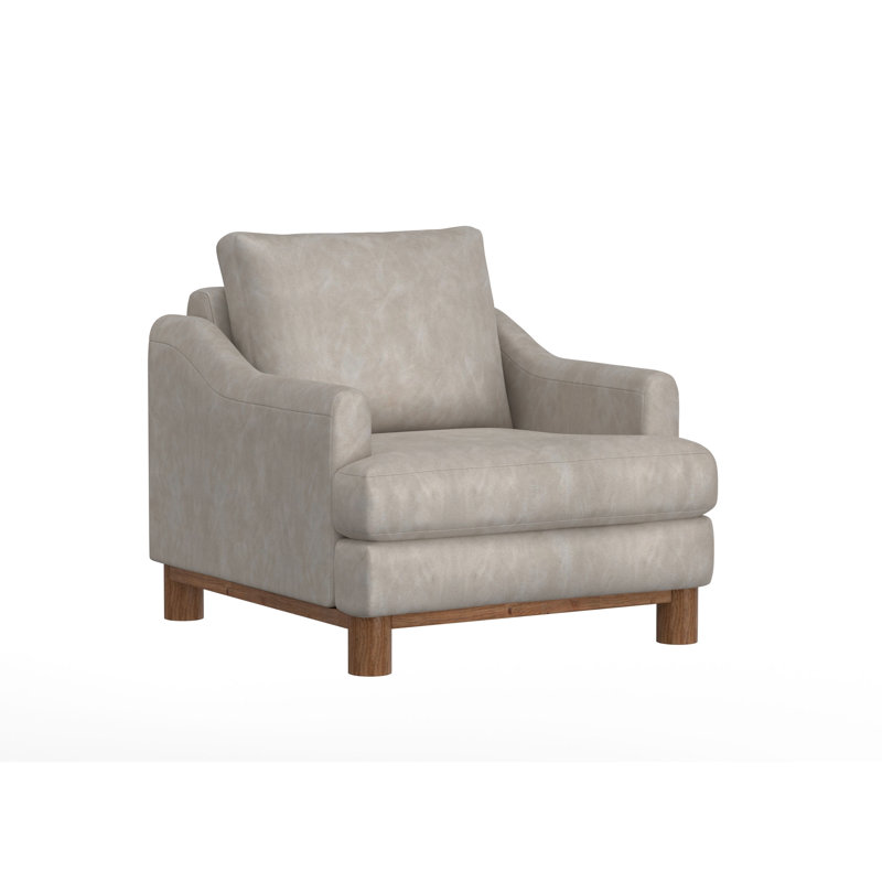 Structure et base en bois, similicuir pour fauteuil, Similicuir neige Olimpia
