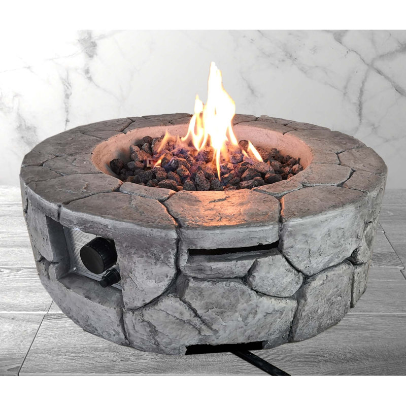 9''H X 28''W Fiber Reinforced Concrete Outdoor Fire Pit