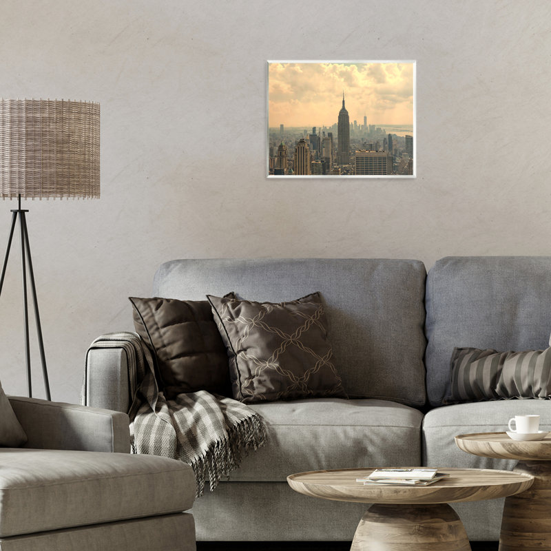 NYC Skyline with Clouds Wall Plaque, design by LSR Creative Studio