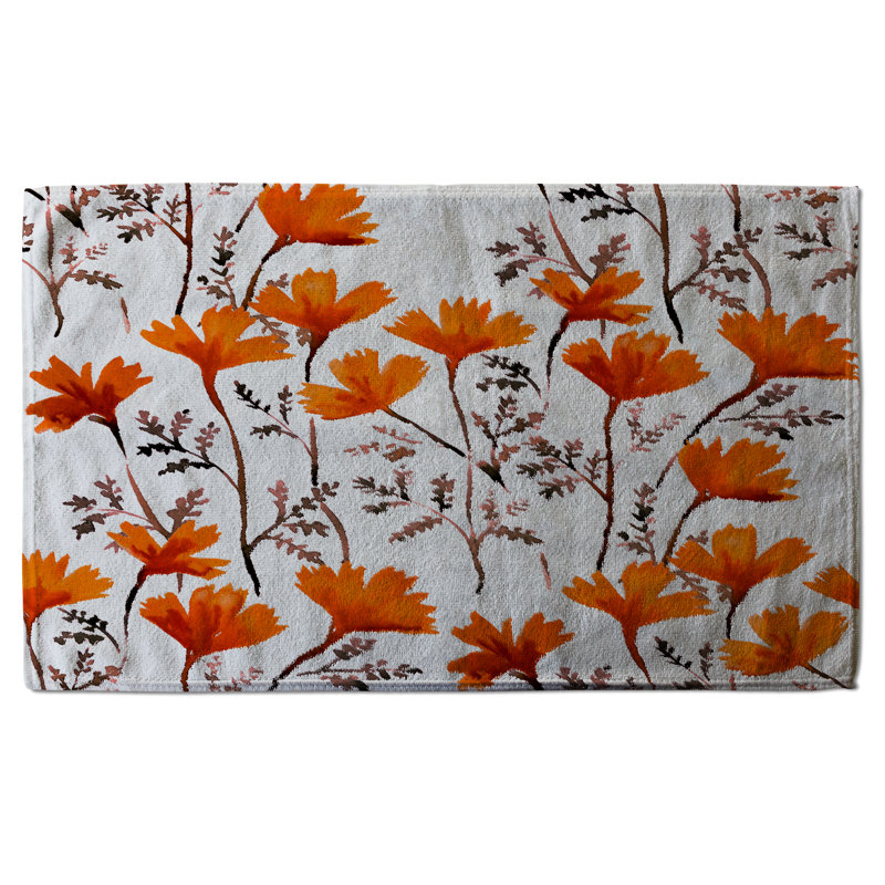 Cotton Floral Waffle Tea Towel Kitchen Towel
