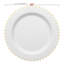 Assiettes plates rondes jetables en plastique noir avec cordon de perles dorées (25 cm) - 120 assiettes-1503917100