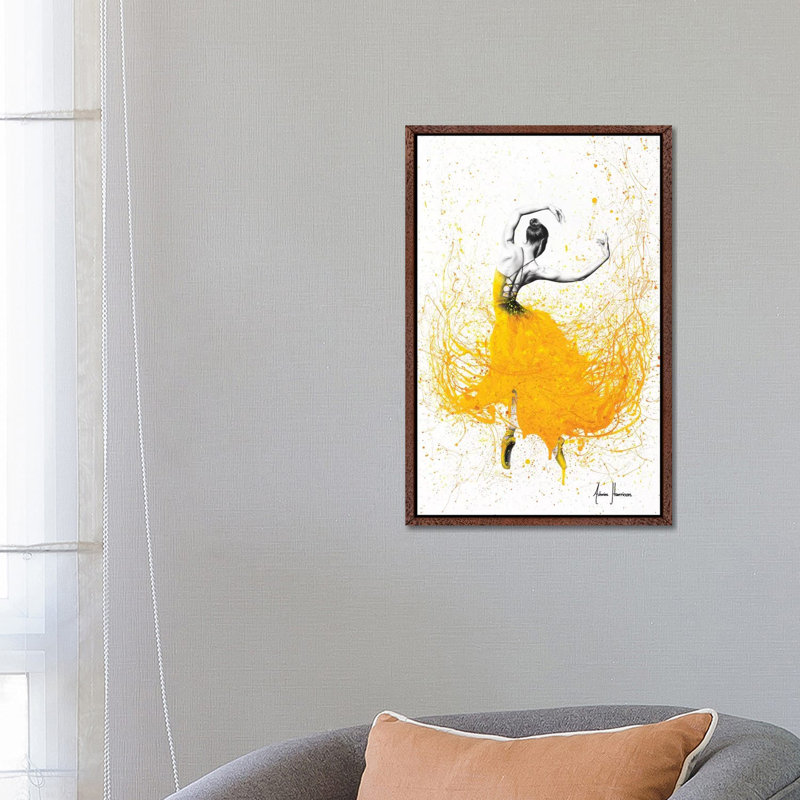 Daisy Dance by Ashvin Harrison - Print on Canvas, 152.5 cm H x 101.5 cm W, Classic Brown Wood Framed