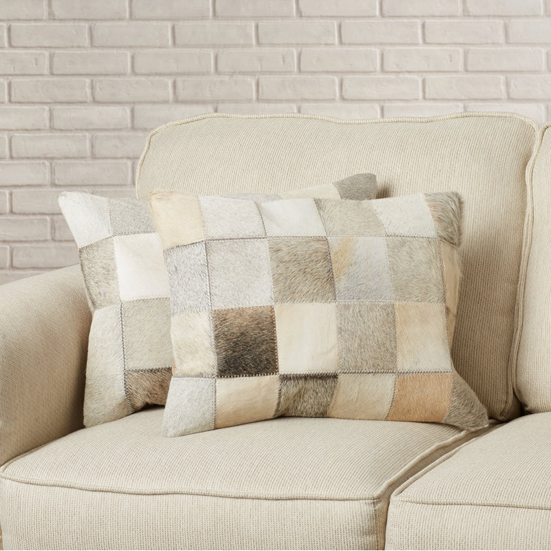 Avarayr Geometric Cowhide Throw Pillow
