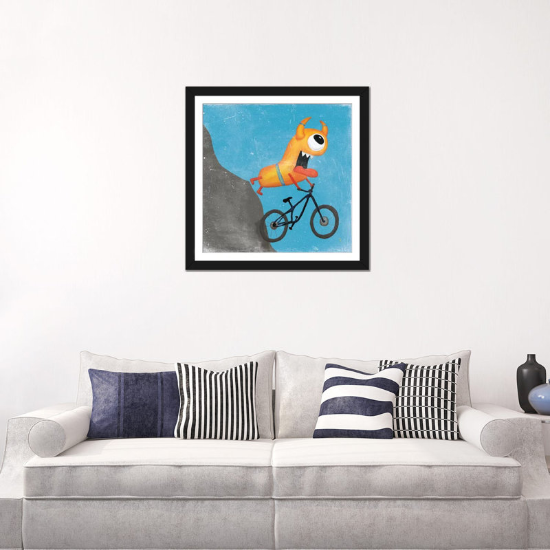 « xtreme monstres i », impression sur toile, H 16 po x l 16 po x P 1 po, Papier avec cadre noir, Blanc