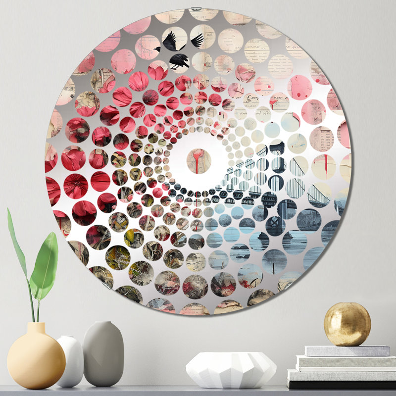 Miroir décoratif à cercles concentriques Golden Gate San Francisco, 23,6 po x 23,6 po