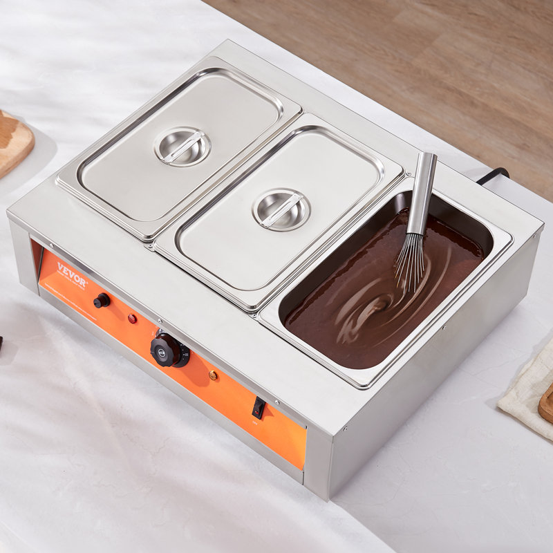 Chocolate Tempering Machine, 26.5 Lbs 3 Tanks Chocolate Melting Pot TEMP Control 86~185℉
