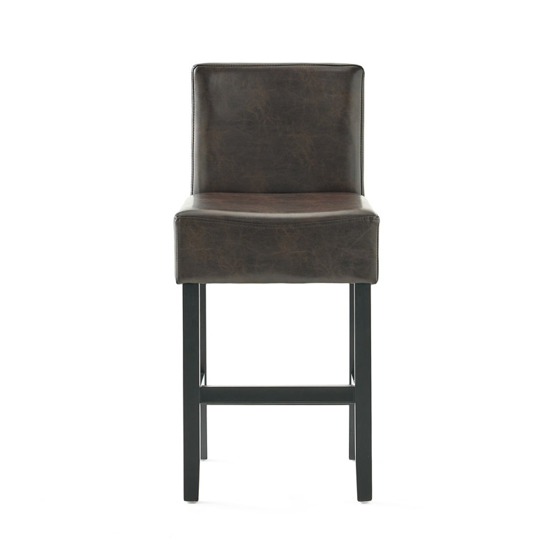 Ensemble de 2 tabourets de bar à hauteur de comptoir en cuir reconstitué 26 "Portman