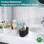 Porte-brosse à dents noir - Porte-brosses à dents en bambou pour salle de bain Porte-brosse à dents électrique