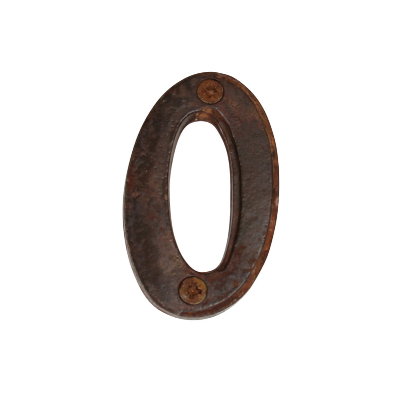 Numéro de maison de 2,8 po, Rouille, 0