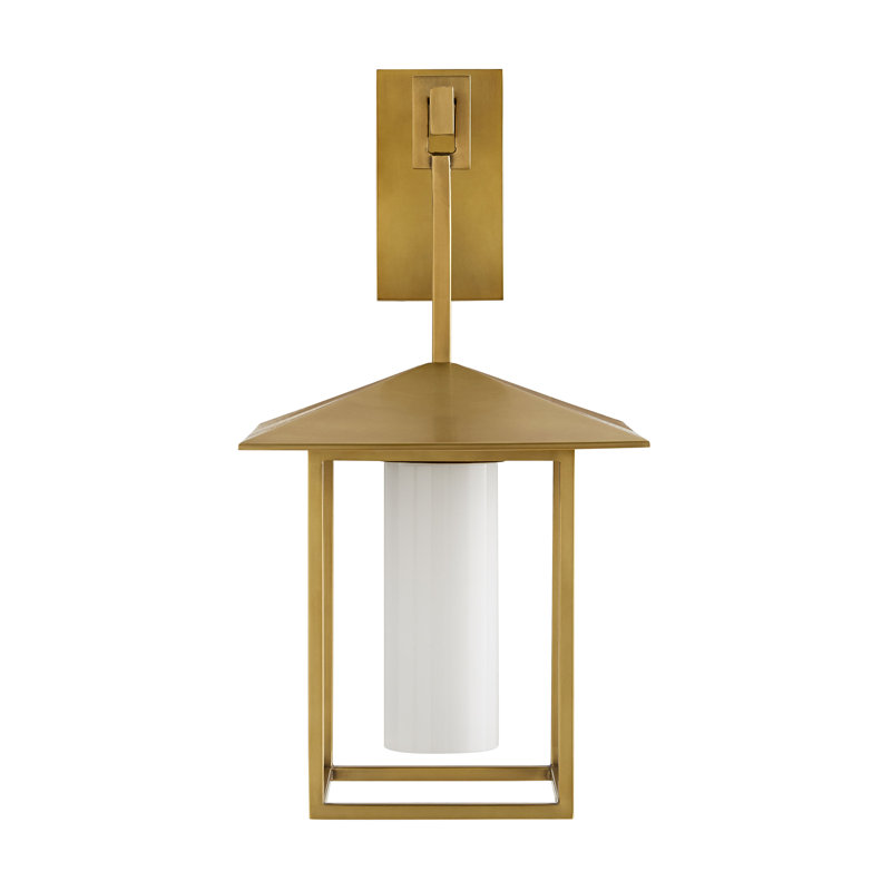 1 - Light Dimmable Armed Sconce, Antique Brass