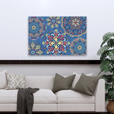 Sweet And Spicy Xvi Contemporary Blue Floral White Circle Dot