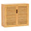 Armoire de rangement murale pour salle de bain murale avec tablettes réglables à l'intérieur, armoire à pharmacie à double porte, armoire de rangement utilitaire au-dessus de la toilette, bambou