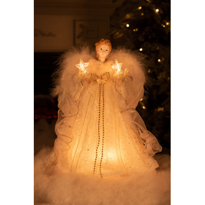 12'' Handmade Fabric Lighted Tree Topper