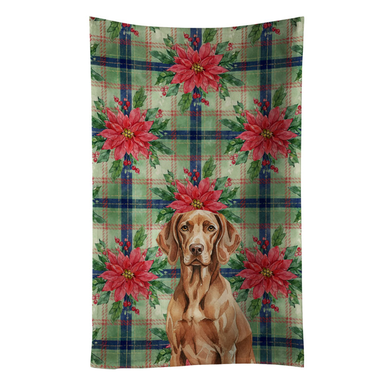 Liver Pointer Christmas PoinsettIas Kitchen Towel, Liver Pointer