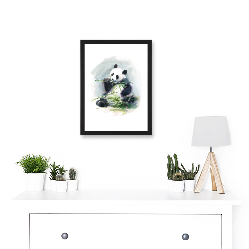 Panda Eating Bamboo - Single Picture Frame Painting
