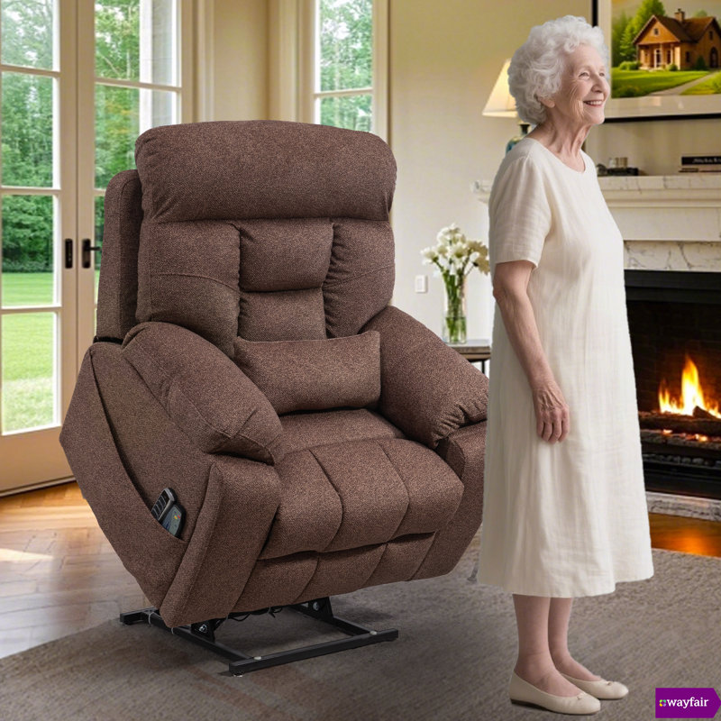 Ilkeston 40.94"W Recliner chair (180°Reclining), Brown