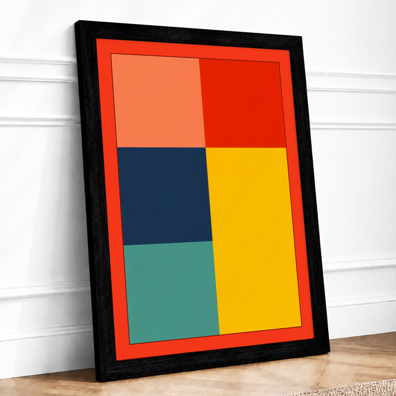 Colour Fields Geometric - Print, Black, A4 - 29.7 x 21.0 cm