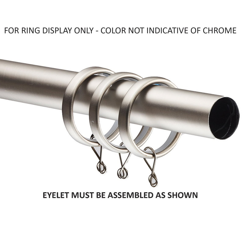 Linea Single Curtain Rod, Chrome, 3" H x 48" W x 6" D