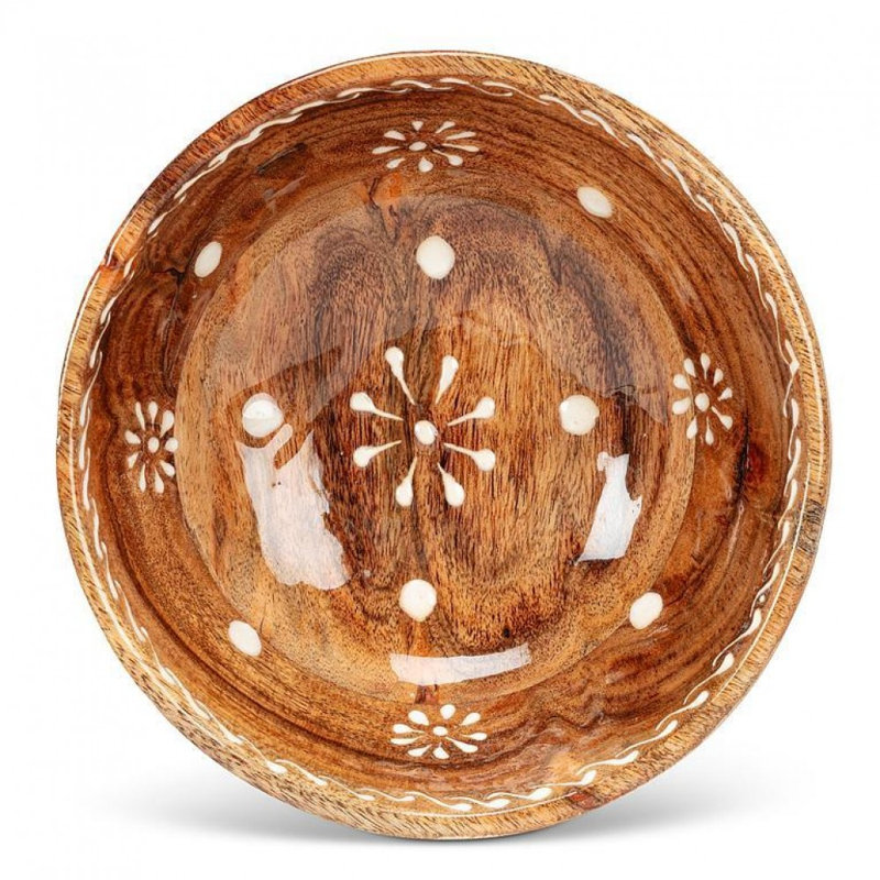 Grand bol à pois et à fleurs, 6.5"