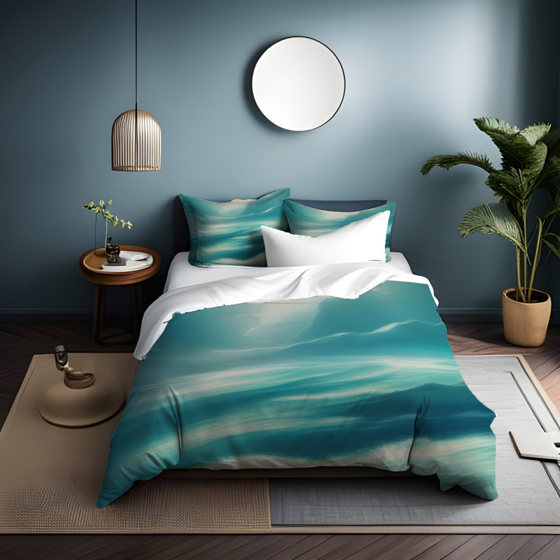 Polyester Abstract Duvet Cover, King Duvet Cover + 2 King Shams