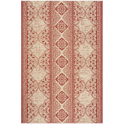 Danya Red/Cream Indoor/Outdoor Area Rug