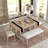6-Piece Rubber Wood Dining Table Set with Beautiful Wood Grain Pattern Tabletop Solid Wood Veneer and Soft Cushion-940744186