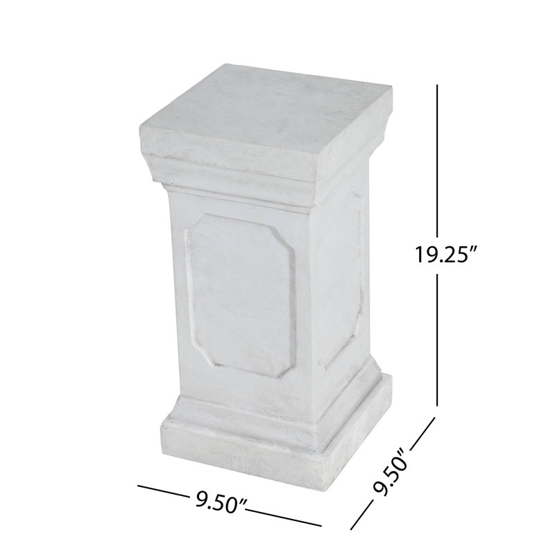 Support pour plante à piédestal Classic Square, Blanc antique