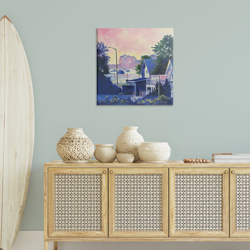 Art mural sur toile Gloucester, maisons au crépuscule, design par Greg Gorham, H 30 po x l 30 po