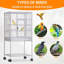 Cage à oiseau 40 po avec couvercle ouvert 40 po