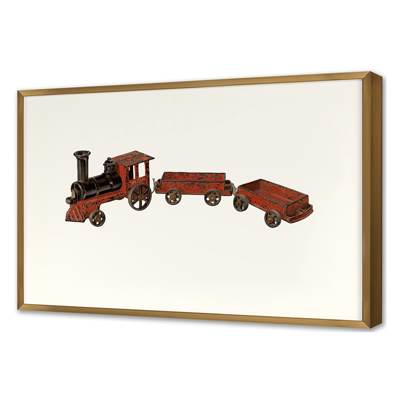 Toy Train Print by Grand Archives, Gold Single Picture Framed, 26'' H x 37'' W