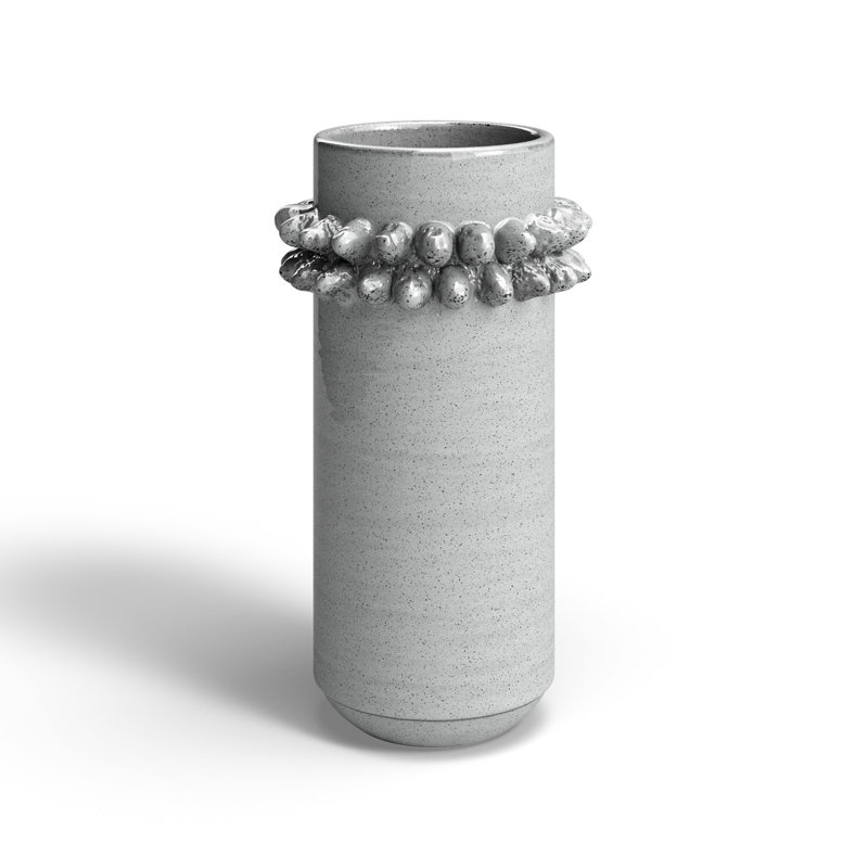 Mallorca 11" Gray Ceramic Decorative Table Vase