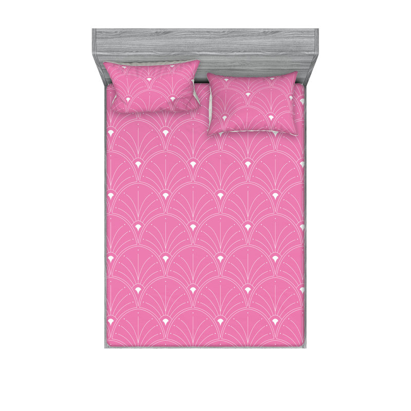 Microfiber Floral Sheet Set, Pink, King Sheet Set + 2 Pillowcases