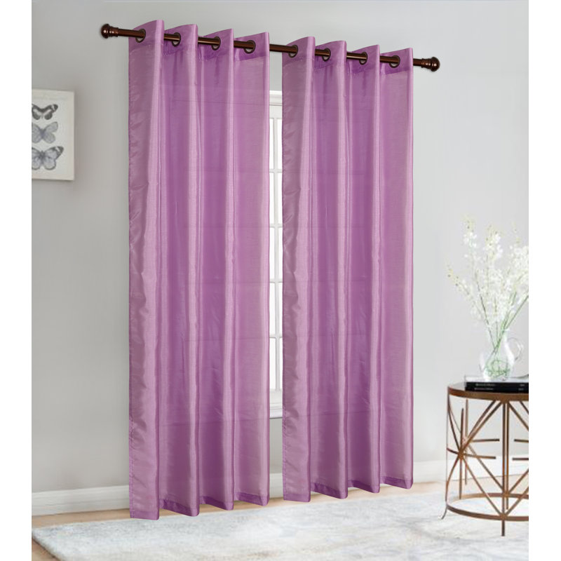 Diredra Polyester Semi-Sheer Curtains, Lilac