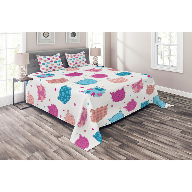 Polyester Coverlet, King Bedspread + 2 Shams