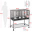 105cm Iron Flat Top Floor Bird Cage with Wheels-873830130