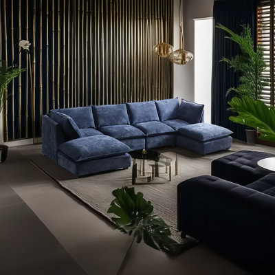 Contemporary Modular Sectional Sofa, L-shaped Premium Linen Fabric Corner Couch Set With Reversible Ottoman Chaise For Modern Living Spaces, Apartments, And Office Lounges